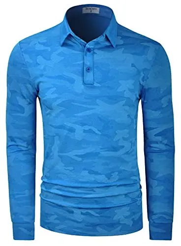 Derminpro erkaklar kamuflyaj golf ko'ylaklari namlikni chiqaruvchi qisqa/uzun yengli quruq mos golf pololari - 2