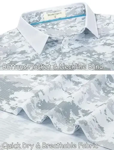 Derminpro erkaklar kamuflyaj golf ko'ylaklari Namlikni ketkazuvchi qisqa/uzun yengli quruq mos golf pololari - 4