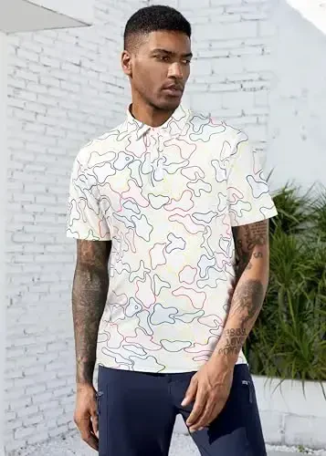 Derminpro erkaklar kamuflyaj golf ko'ylaklari namlikni yo'qotuvchi qisqa/uzun yengli quruq mos golf pololari - 4