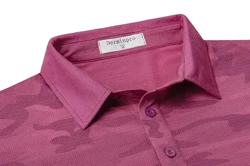 Derminpro Men’s Camo Golf Shirts Moisture Wicking Short/Long Sleeve Dry Fit Golf Polos - 4