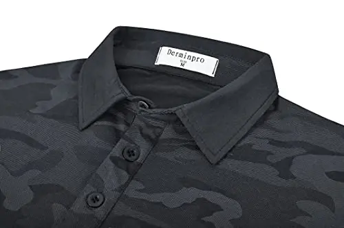 Derminpro Erkek Kamuflaj Golf Tişörtleri Nem Emici Kısa/Uzun Kollu Hızlı Kuruyan Golf Poloları - 4