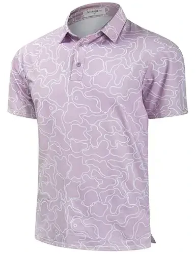 Derminpro Men's Camo Golf Shirts Moisture Wicking Short/Long Sleeve Dry Fit Golf Polos - DERMINPRO