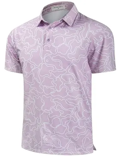 Derminpro Men’s Camo Golf Shirts Moisture Wicking Short/Long Sleeve Dry Fit Golf Polos - 1