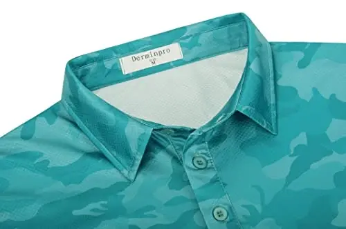 Derminpro Men’s Camo Golf Shirts Moisture Wicking Short/Long Sleeve Dry Fit Golf Polos - 4