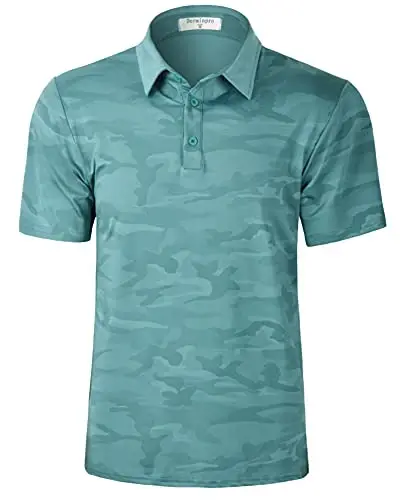 Derminpro Men's Camo Golf Shirts Moisture Wicking Short/Long Sleeve Dry Fit Golf Polos - 1