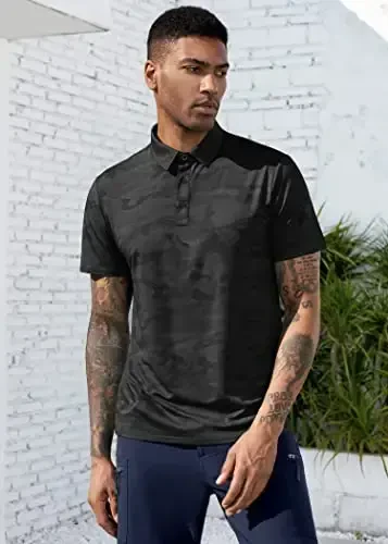 Derminpro Men's Camo Golf Shirts Moisture Wicking Short/Long Sleeve Dry Fit Golf Polos - 2