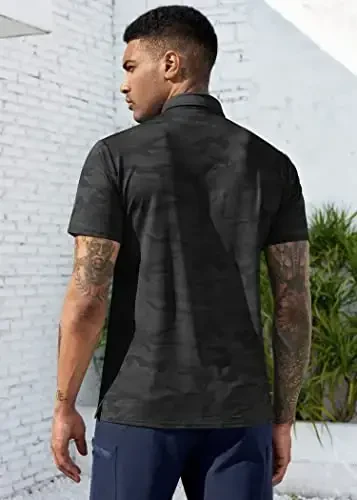 Derminpro Men's Camo Golf Shirts Moisture Wicking Short/Long Sleeve Dry Fit Golf Polos - 3