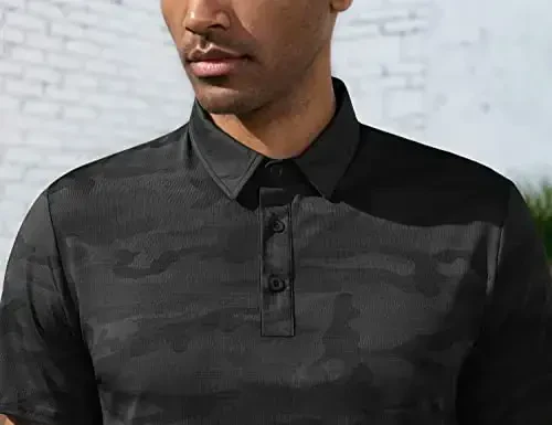 Derminpro Men's Camo Golf Shirts Moisture Wicking Short/Long Sleeve Dry Fit Golf Polos - 4