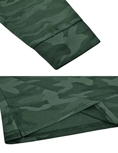 Derminpro Erkek Kamuflaj Golf Tişörtleri Nem Emici Kısa/Uzun Kollu Kuru Fit Golf Poloları - 5