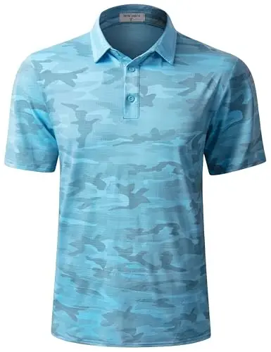 Derminpro Men’s Camo Golf Shirts Moisture Wicking Short/Long Sleeve Dry Fit Golf Polos - DERMINPRO