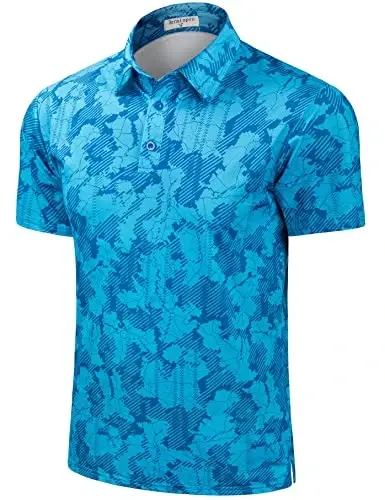 Derminpro Men's Camo Golf Shirts Moisture Wicking Short/Long Sleeve Dry Fit Golf Polos - 1