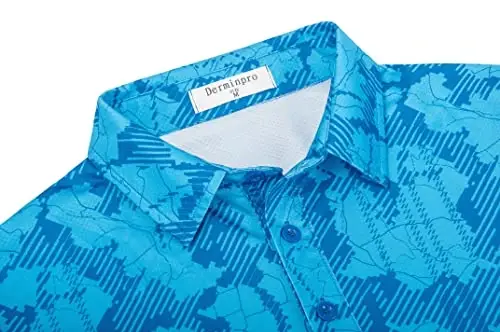 Derminpro Men's Camo Golf Shirts Moisture Wicking Short/Long Sleeve Dry Fit Golf Polos - 4