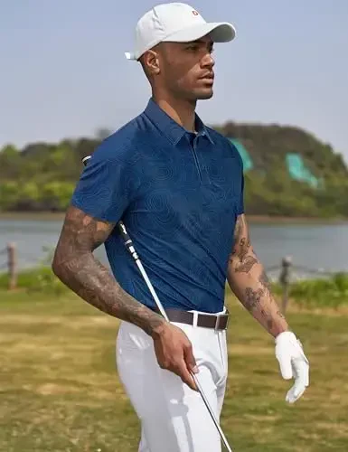 Derminpro Men's Camo Golf Shirts Moisture Wicking Short/Long Sleeve Dry Fit Golf Polos - 3