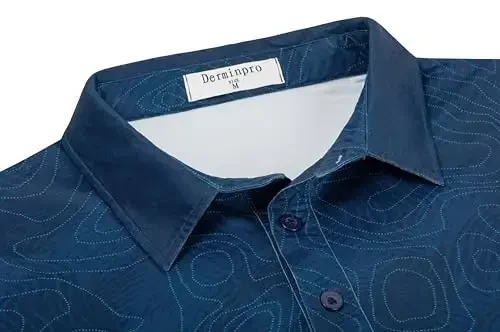 Derminpro Men's Camo Golf Shirts Moisture Wicking Short/Long Sleeve Dry Fit Golf Polos - 6