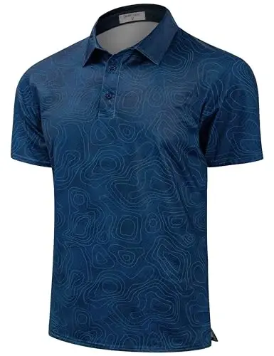 Derminpro Men’s Camo Golf Shirts Moisture Wicking Short/Long Sleeve Dry Fit Golf Polos - 1