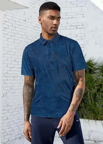 Derminpro Men’s Camo Golf Shirts Moisture Wicking Short/Long Sleeve Dry Fit Golf Polos - 4