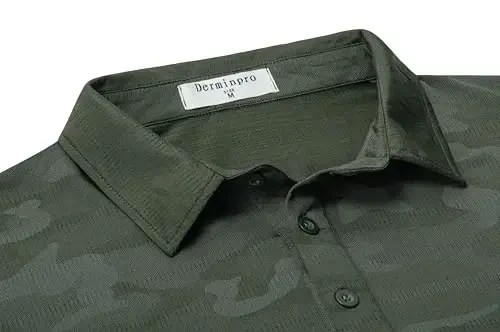 Derminpro Men's Camo Golf Shirts Moisture Wicking Short/Long Sleeve Dry Fit Golf Polos - 4