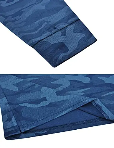 Derminpro Men’s Camo Golf Shirts Moisture Wicking Short/Long Sleeve Dry Fit Golf Polos - 5