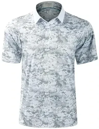 Derminpro Men’s Camo Golf Shirts Moisture Wicking Short/Long Sleeve Dry Fit Golf Polos - DERMINPRO
