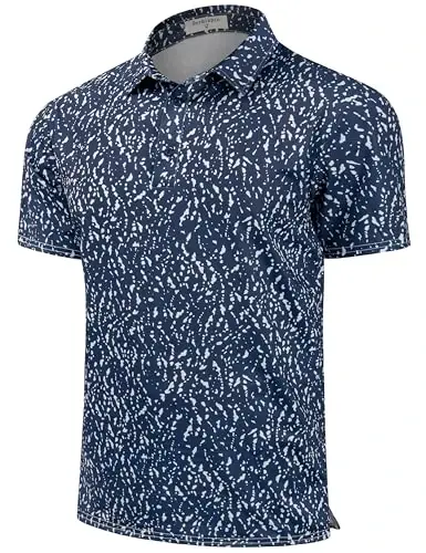 Derminpro Men's Camo Golf Shirts Moisture Wicking Short/Long Sleeve Dry Fit Golf Polos - 1