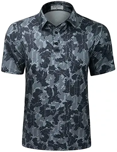 Derminpro Erkek Kamuflaj Golf Tişörtleri Nem Emici Kısa/Uzun Kollu Kuru Uyum Golf Poloları - 1