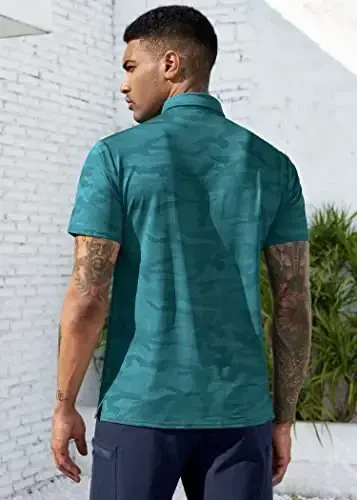 Derminpro Men’s Camo Golf Shirts Moisture Wicking Short/Long Sleeve Dry Fit Golf Polos - 3