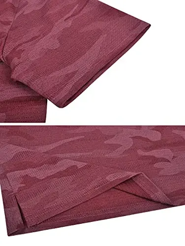 Derminpro Men's Camo Golf Shirts Moisture Wicking Short/Long Sleeve Dry Fit Golf Polos - 5