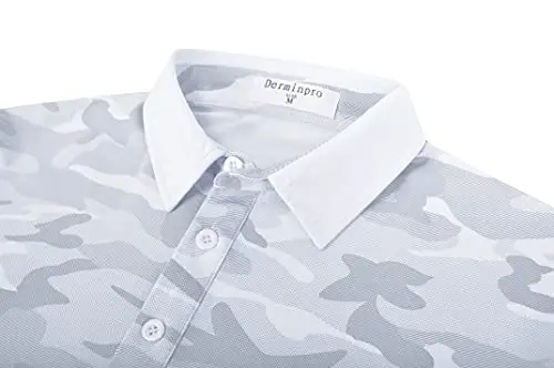 Derminpro Erkek Kamuflaj Golf Tişörtleri Nem Emici Kısa/Uzun Kollu Kuru Uyum Golf Poloları - 4