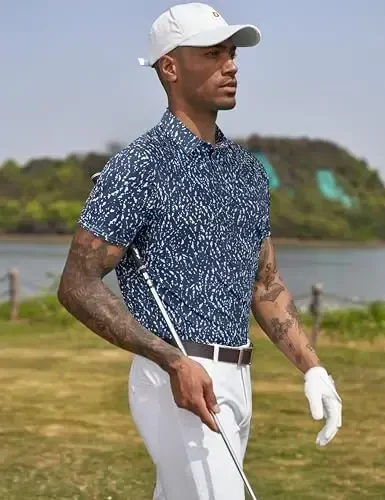 Derminpro Men’s Camo Golf Shirts Moisture Wicking Short/Long Sleeve Dry Fit Golf Polos - 3