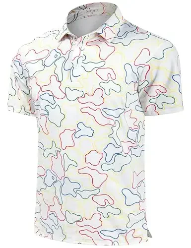 Derminpro Men’s Camo Golf Shirts Moisture Wicking Short/Long Sleeve Dry Fit Golf Polos - 1