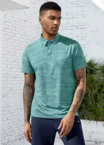Derminpro Men’s Camo Golf Shirts Moisture Wicking Short/Long Sleeve Dry Fit Golf Polos - 2