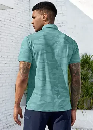 Derminpro Men’s Camo Golf Shirts Moisture Wicking Short/Long Sleeve Dry Fit Golf Polos - 3