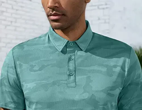 Derminpro Men’s Camo Golf Shirts Moisture Wicking Short/Long Sleeve Dry Fit Golf Polos - 4