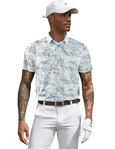 Derminpro Men’s Camo Golf Shirts Moisture Wicking Short/Long Sleeve Dry Fit Golf Polos - DERMINPRO (1)