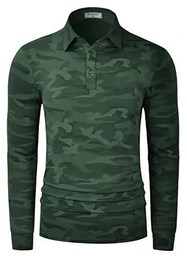 Derminpro Men’s Camo Golf Shirts Moisture Wicking Short/Long Sleeve Dry Fit Golf Polos - DERMINPRO (1)