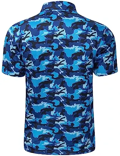 Derminpro Men’s Camo Golf Shirts Moisture Wicking Short/Long Sleeve Dry Fit Golf Polos - 3
