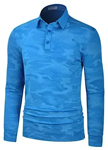 Derminpro Men’s Camo Golf Shirts Moisture Wicking Short/Long Sleeve Dry Fit Golf Polos 