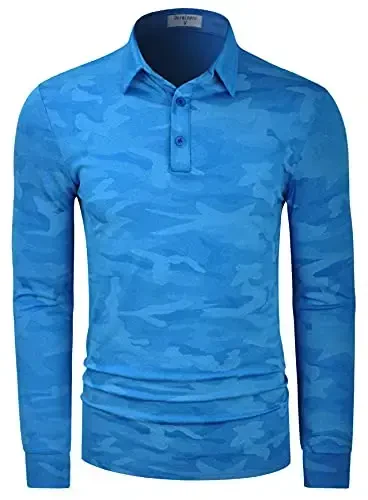 Derminpro Men’s Camo Golf Shirts Moisture Wicking Short/Long Sleeve Dry Fit Golf Polos - 2