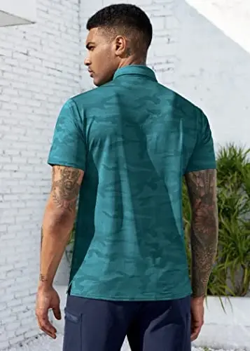 Derminpro Men’s Camo Golf Shirts Moisture Wicking Short/Long Sleeve Dry Fit Golf Polos - 3