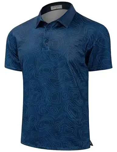 Derminpro Men’s Camo Golf Shirts Moisture Wicking Short/Long Sleeve Dry Fit Golf Polos - DERMINPRO