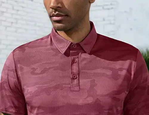 Derminpro Men’s Camo Golf Shirts Moisture Wicking Short/Long Sleeve Dry Fit Golf Polos - 4