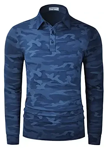 Derminpro Men’s Camo Golf Shirts Moisture Wicking Short/Long Sleeve Dry Fit Golf Polos - DERMINPRO (1)
