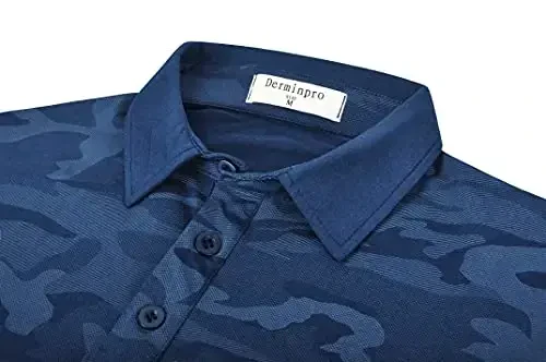 Derminpro Men’s Camo Golf Shirts Moisture Wicking Short/Long Sleeve Dry Fit Golf Polos - 4