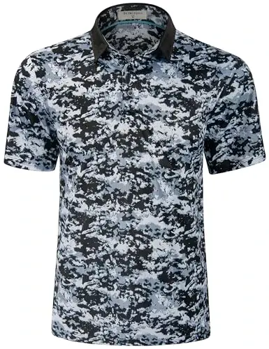 Derminpro Men’s Camo Golf Shirts Moisture Wicking Short/Long Sleeve Dry Fit Golf Polos - 1