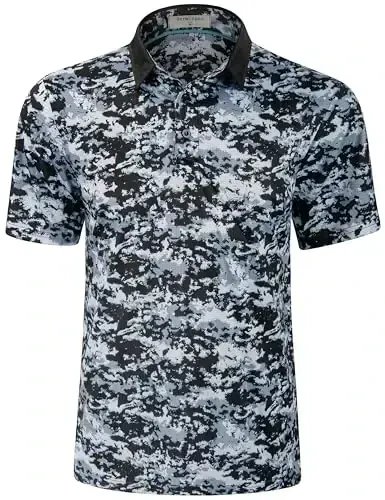 Derminpro Men’s Camo Golf Shirts Moisture Wicking Short/Long Sleeve Dry Fit Golf Polos - 1