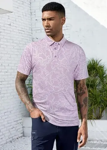 Derminpro Men’s Camo Golf Shirts Moisture Wicking Short/Long Sleeve Dry Fit Golf Polos - 4