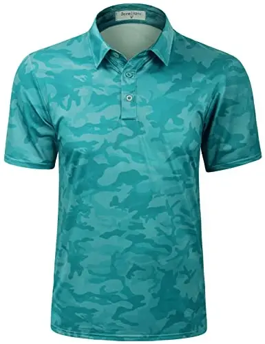 Derminpro Men’s Camo Golf Shirts Moisture Wicking Short/Long Sleeve Dry Fit Golf Polos - 1