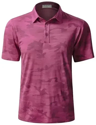 Derminpro Men's Camo Golf Shirts Moisture Wicking Short/Long Sleeve Dry Fit Golf Polos - 1