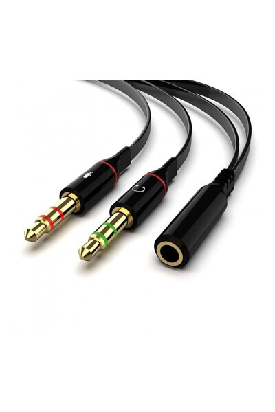 Derwell 3.5 Mm Aux Headphone Microphone Converter Combiner Cable Adapter - ŞHN'SHOPPING