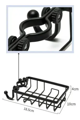 Держатель для губки и мыла из нержавеющей стали, крепится к кухонному/ванному смесителю. - 4